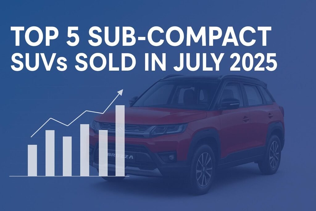 top 5 sub compact SUVs sold in July 2025